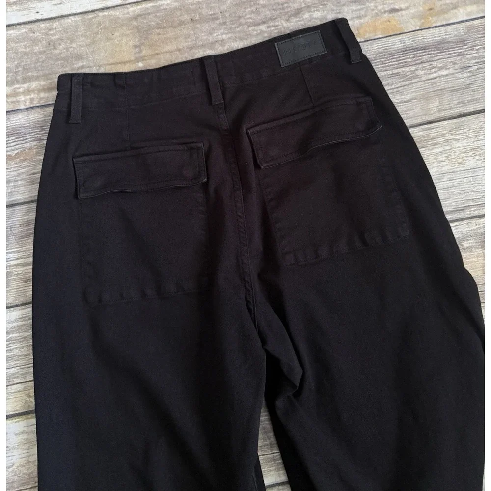Pistola Sophia Wide Leg Utility Ankle Pant Black Crop Stretch Cotton Cropped 26 - Picture 7 of 7